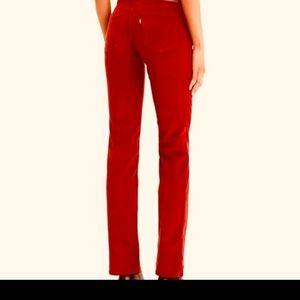 NWT RED CORDUROY LEVI'S BOYFRIEND PANTS